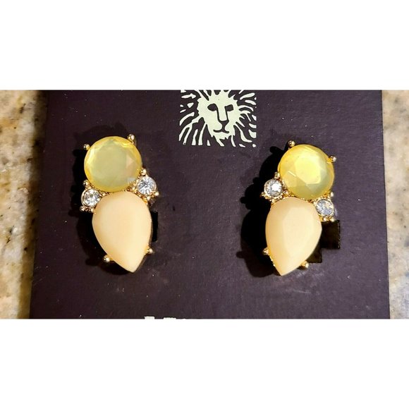 JJG Jonette Jewelry Bee Shaped Clip on Earrings. Yellow and Clear Rhinestones. - Picture 10 of 12
